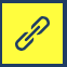 Gelbes Kettenglied-Symbol auf transparentem Hintergrund, wie ein Link- oder Hyperlink-Icon aus einer Navigation oder Benutzeroberfläche.